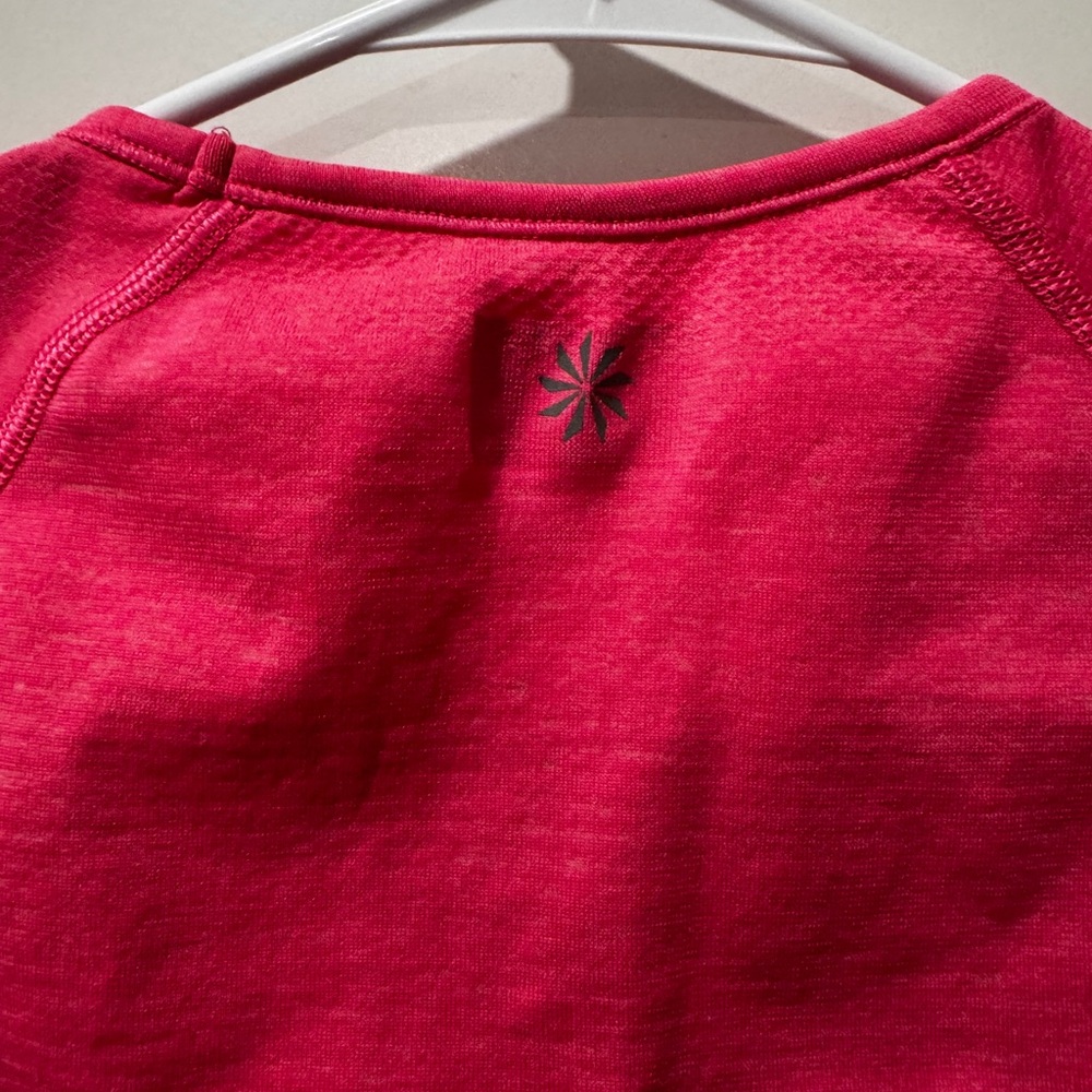 Athleta Seamless Ruched Performance Tee Short Sleeve Pink Size S - Picture 8 of 9